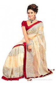 Kajal Sarees Self Design Bollywood Net Sari